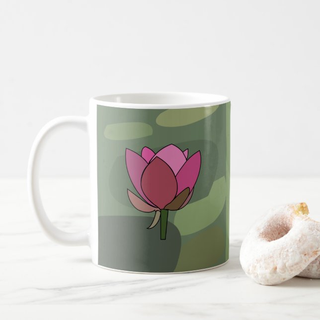 Rote Lotusblume  Kaffeetasse (Mit Donut)