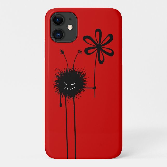 Rote lustige gotische schlechte Blumen-Wanze Case-Mate iPhone Hülle (Rückseite)