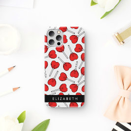 Rote Lutscher, Herz-Lutscher, Lolly, Ihr Name Case-Mate iPhone Hülle