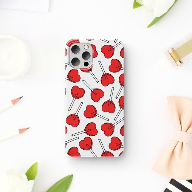 Rote Lutscher, Herz-Lutscher, Lutscher-Muster Case-Mate iPhone Hülle (Von Creator hochgeladen)