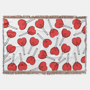 Rote Lutscher, Herz-Lutscher, Lutscher-Muster Decke