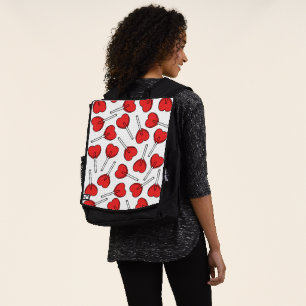 Rote Lutscher, Herz-Lutscher, Lutscher-Muster Rucksack