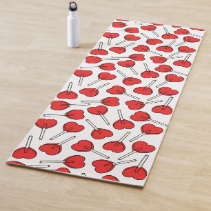 Rote Lutscher, Herz Lutscher, Lutscher Muster Yogamatte