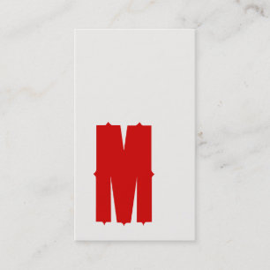 Rote M Retro-Typografie Visitenkarte