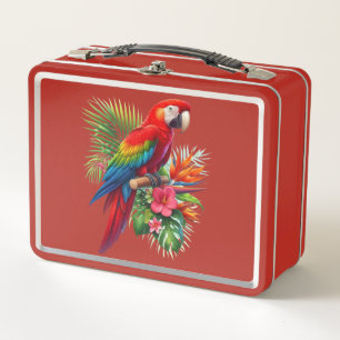 Rote Maca tropische Blüte Metall Brotdose