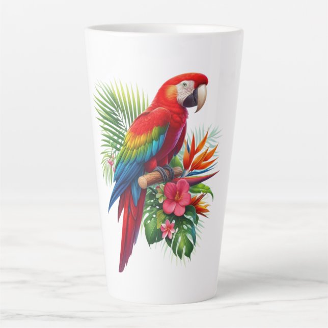 Rote Maca tropische Blüte Milchtasse (Vorderseite)
