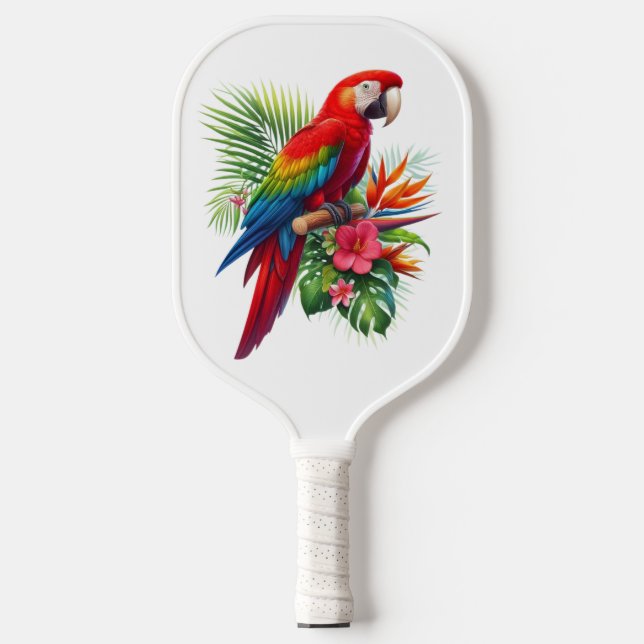 Rote Maca tropische Blüte Pickleball Schläger (Vorderseite)