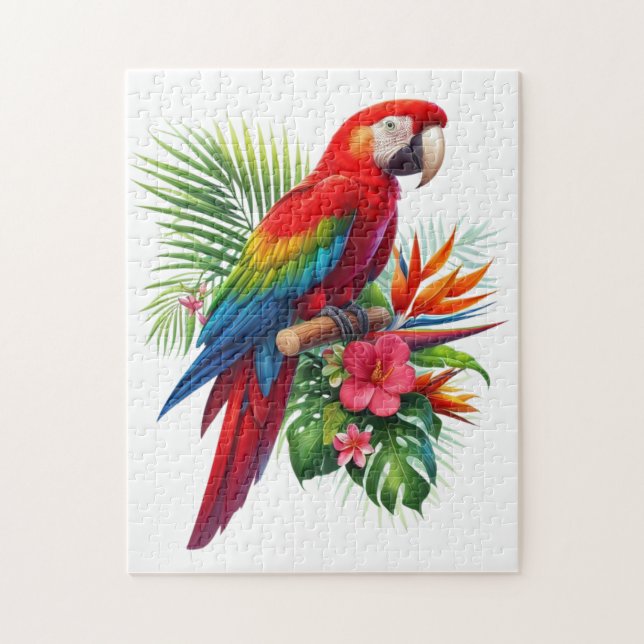 Rote Maca tropische Blüte Puzzle (Vertikal)