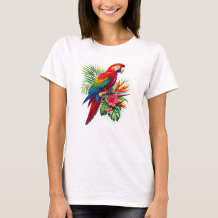 Rote Maca tropische Blüte T-Shirt