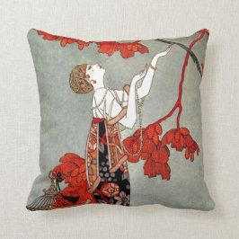 Rote Madame Art Deco Design Kissen