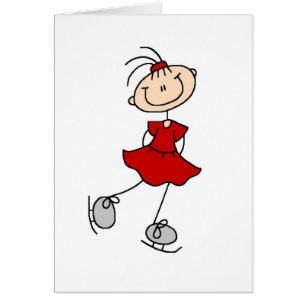 Rote Mädchen-Eis-Skater-T - Shirts und Geschenke