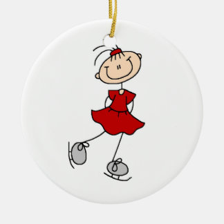 Rote Mädchen-Eis-Skater-T - Shirts und Geschenke Keramikornament
