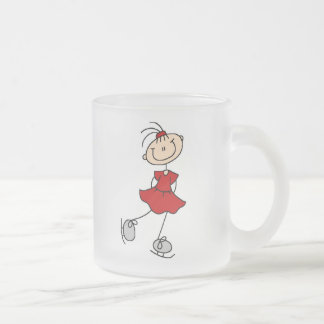 Rote Mädchen-Eis-Skater-T - Shirts und Geschenke Mattglastasse
