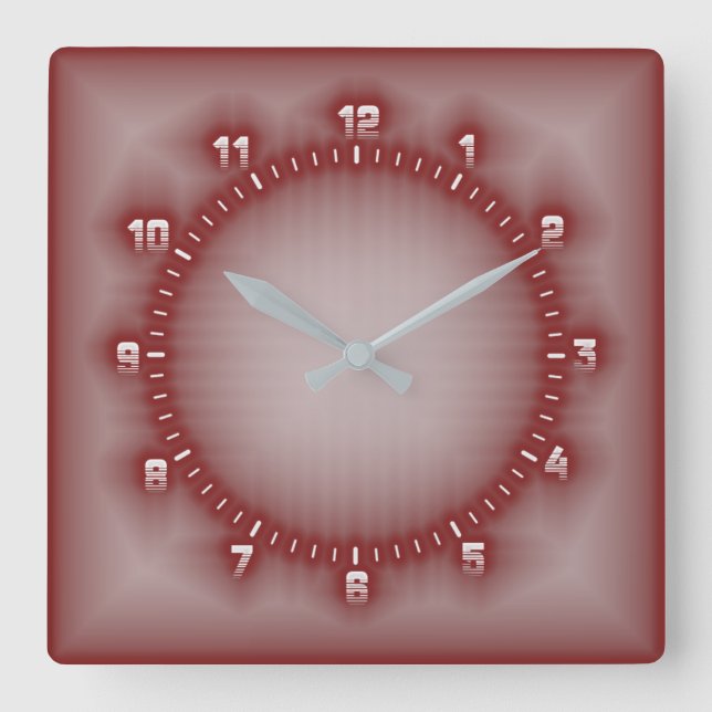 Rote Magie Quadratische Wanduhr (Vorderseite)