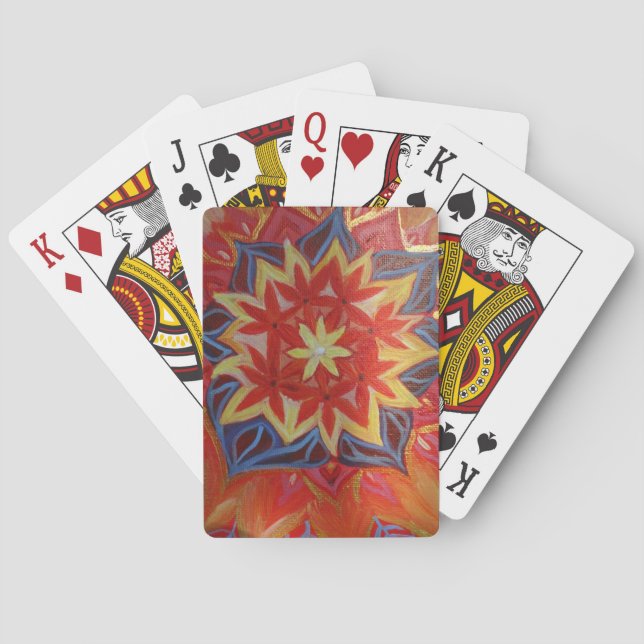 Rote Mandala-Klassische Spielkarten (Rückseite)