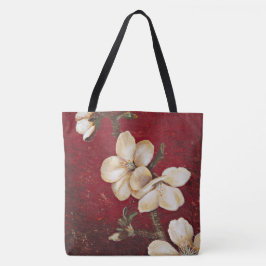 Rote Mandel-Blüten-Taschen-Tasche