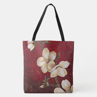 Rote Mandel-Blüten-Taschen-Tasche