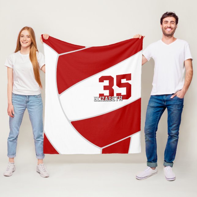 Rote Mannschaft Farben grandiosen Volleyball Fleecedecke (Beispiel)