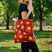 Rote Margeriten-Tasche