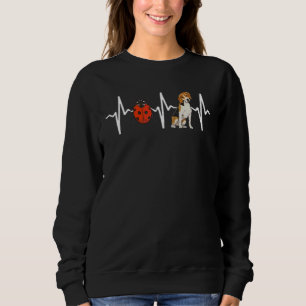 Rote Marienkäfer-Beagle-Herzschlag-Hund Sweatshirt