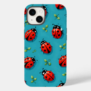 Rote Marienkäfer Glücksmuster Himmelblau iPhone-Hü Case-Mate iPhone 14 Hülle