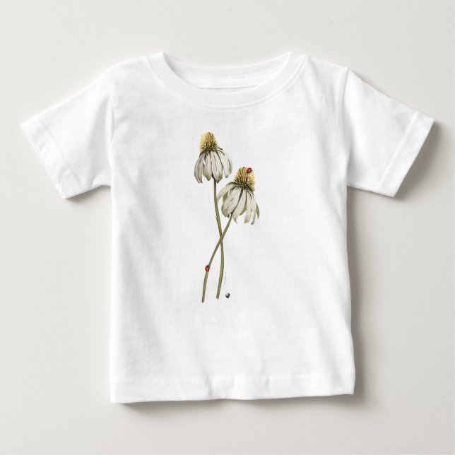 Rote Marienkäfern auf Echinacea-Blume Abbildung Baby T-shirt (Vorderseite)