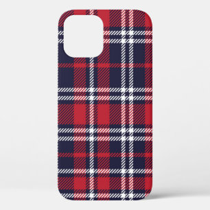 Rote Marine Asymmetrische Karo-Textur Case-Mate iPhone Hülle