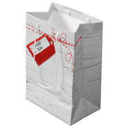 Rote Markierung auf der White Birke Medium Geschen Mittlere Geschenktüte