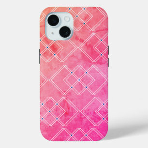Rote Marmor- und quadratische Schichten Case-Mate iPhone Hülle