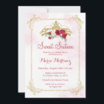 Rote Marsala Rose Blume Rosa Sweet 16  Einladung<br><div class="desc">Red Marsala Rose Blume Gold Glitzer Rosa Rosa Sweet 16 Einladung Moderne Rose Blume Rosa Sweet 16</div>