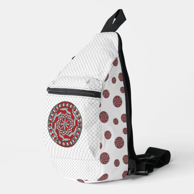 Rote Maschinen Crossbody Bag (Rechte Ecke)
