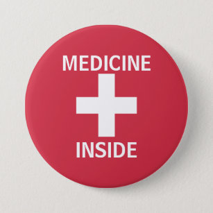 Rote Medizin innerhalb der Hilfe-Symbol-Medikation Button