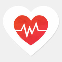 Rote medizinische EKG-Herz-Aufkleber