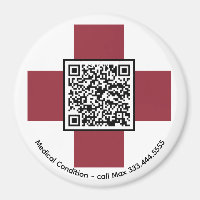 *~* Rote medizinische Warnmeldung ICE QR AP38 Kreu