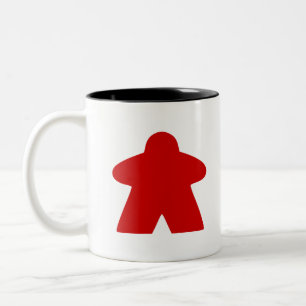 Rote Meeple-Spielstein Zweifarbige Tasse