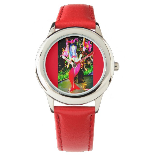 Rote Meerjungfrau Armbanduhr (Vorderseite)
