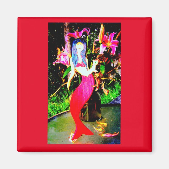 Rote Meerjungfrau Magnet (Vorne)