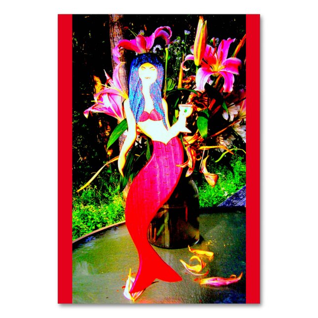 Rote Meerjungfrau Tischnummer (Vorderseite)