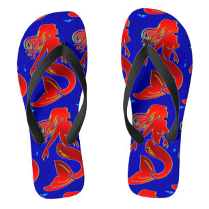 rote Meerjungfrauen blau Flip Flops
