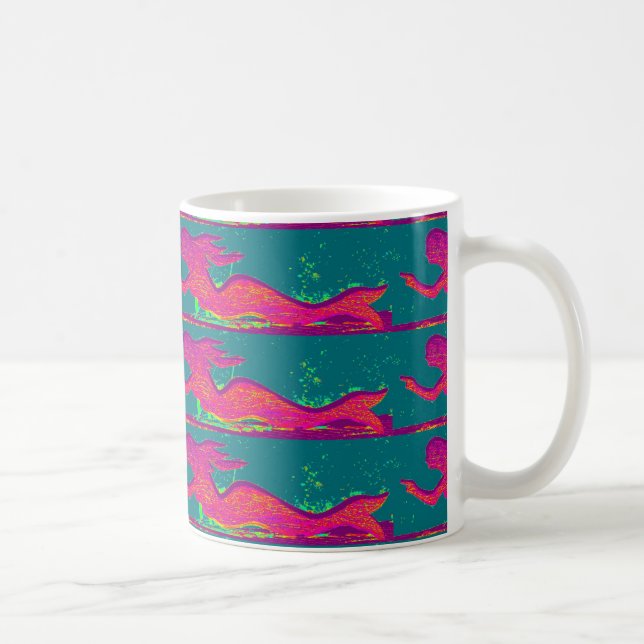 Rote Meerjungfrauen-Tasse Kaffeetasse (Rechts)