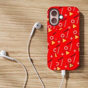 Rote Memphis-Monogramm-Case-Mate-iPhone-Hülle iPhone 16 Hülle