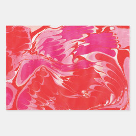 Rote Merry Marmor Wrapping Paper Sheets Geschenkpapier Set