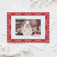 Rote Messe Isle Winter Strick Pattern Foto Weihnac