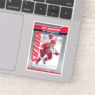 Rote Metal Eishockey-Sammelkarten Aufkleber
