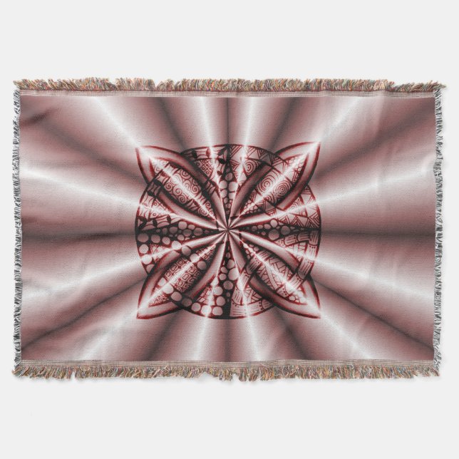 Rote Metallic Celtic Knot Original Art Decke (Vorderseite)