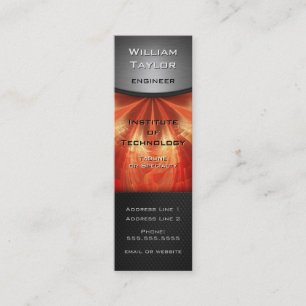 Rote metallische Eleganz mit QR Codevertikale Mini Visitenkarte