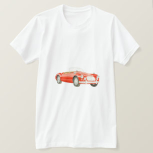 Rote MGA klassische Auto T-Shirt Kunst