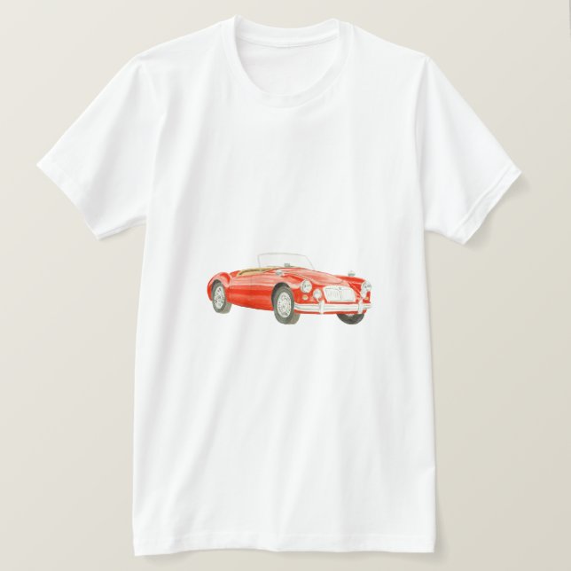 Rote MGA klassische Auto T-Shirt Kunst (Design vorne)