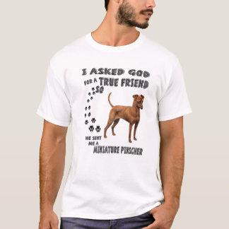 Rote Miniatur Pinscher Zitat Mama Vater T-Shirt