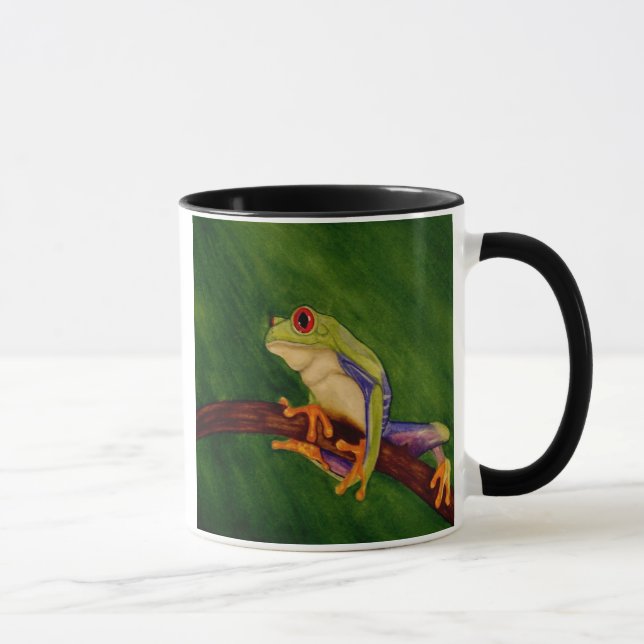 Rote mit Augen Baum-Frosch-Tasse Tasse (Rechts)